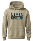 Adro Never Give Up Design Printed Hoodies/Sweatshirts For Men & Women (H20-M-Ngu-Ch_Beige_M)