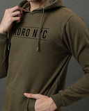 ADRO Hoodies for Men | Printed Regular Fit Hoodie for Men | Cotton Hoodie | Mens Hoodies | Sweatshirt for Men | Hooded Hoodie|H24-ADRO-OL-Small Olive,Olive