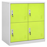 vidaXL Locker Cabinet 2 Pcs, Home Office Storage Cabinet with Lockers, File Cabinet for School Gym, Industrial Style, Light Gray