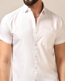 Toplot Men'S Regular Fit Solid Casual Shirt With Pocket Design With Spread Collar & Half Sleeves (Half-Pocket-5179-White-Xl),White,,B0CYGSM8FJ