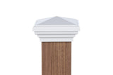 4x4 White Pyramid Post Cap Fits Standard 4x4 Pressure Treated Post (3.5 x3.5) Most Common New England Style Top for Fences, Mail