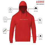 Adro Men'S Cotton Neck Hooded Sweatshirt (H22-M-Ar2-Rd_Red_S)
