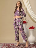 Anni Designer Women'S Cotton Blend Printed Ethnic Co-Ord Set (Koa Purple_S_Purple_Small),Purple,S,Cotton Blend,Classic,Kurta, Shirt
