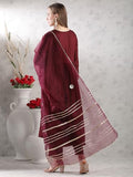 Gosriki Women'S Rayon Blend Anarkali Solid Kurta With Pant & Dupatta (Jaynti Wine-Vks03-Gs_Xxl_Wine_Xx-Large),Wine,2,B0DJWFHJT7