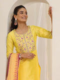Libas Women'S Silk Blend Kurta Sets (99192_Yellow_M)