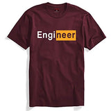 Adro Engineer Mens Cotton Printed T-Shirt (R21-M-Egn-Mr_Maroon_L)
