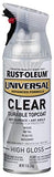 Rust-Oleum 302110 Universal All Surface Clear Topcoat Spray 11 Oz High Gloss Clear -Like New