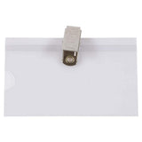 JAM PAPER Plastic Name Tags with Clamp Hook - 3 5/8 x 2 1/4 - Clear - 24/Pack