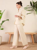 Fabnex Women Co Ord Set For Women | Co Ord Set For Women Stylish | Kurta Set For Women | Kurta Set | Ethnic Co Ord Set For Women | Full Sleeve Co-Ord Set (K-108-Beige-M)