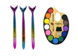 Eclet Unicorn 4pc Combo Set with 3 Gel Glitter Pens and 1 Artist Colour Palette Kids Creative Art Stationery Gift Set Multicolor