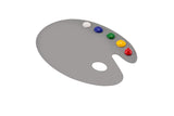 Soho Urban Artist Neutral Gray Artist Paint Palette Oval Arm Easy Clean Up Palette for Acrylics, No Stains and Paint Peels Off