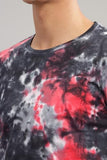 ADRO Mens Tie & Dye Regular Fit Cotton T-Shirt (TYE-01-BLK-M) Black