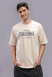 Adro Mens Abstact Design Back Printed Oversized T-Shirt_Ovr24-Chl-Beg-S Beige