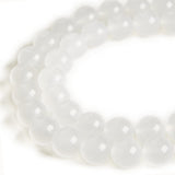 100pcs 10mm White Jade Beads Natural Gemstone Beads Round Loose Beads for Crafting and Jewelry Making