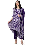 Gosriki Women'S Cotton Blend Printed Straight Kurta With Pant & Dupatta (Sayara-Blue-Gs_Xxl_Blue_Xx-Large),Blue,2,B0CKFGJSLC