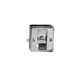 QCAA Solid Brass Sliding Door Pull Door Pocket Lockable, Polish Chrome, Made in Taiwan, 1 Pack