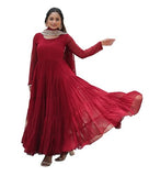 Wedani Georgette Solid Anarkali Kurta Set For Women Maroon,MAROON,S