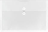 JAM PAPER Plastic Envelopes with Button & String Tie Closure - Legal Booklet - 9 3/4 x 14 1/2 - Clear - 3/Pack