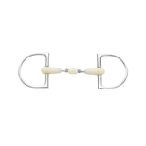 Happy Mouth Double Jointed Pro King Dee Bit - Apple Scented Durable Stainless Steel Rings Soft Polymer Roller Mouthpiece Horse B