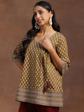 Libas Women'S Cotton Floral A-Line Kurti (29125 Mustard Mustard Xl