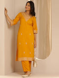 Libas Women'S Viscose Kurta Set (36903 Yellow 2Xl
