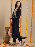 Gosriki Women'S Rayon Blend Straight Embroidered Kurta With Pant & Dupatta (Paan Blue-Gs_M_Blue_Medium),Blue,,B0DHQKMRXC