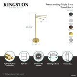 Kingston Brass Cc2021 Pedestal Towel-Bar In Three Level Height With White Box, Polished Chrome,39-1/2-Inch Height, 10-Inch Base