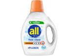All Liquid Laundry Detergent with Oxi Stain Removers and Whiteners, Free Clear, 49 Loads, 88 Fluid Ounce