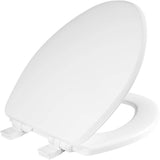 Bemis Ashland Modern Wood Toilet Seat with Decorative Edge, Slow Close, Secure Hinges, Elongated, Cotton White