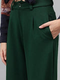 Kotty Womens Polyester Blend Straight Fit Trousers Pine Green,Pine GreenApparel,32