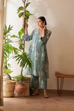 Anni Designer Women'S Rayon Viscose Straight Printed Kurta With Pant (Robin Pista_M_Pista_Medium),Pista,M,Rayon,Regular,