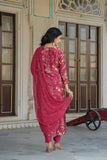 Anni Designer Women'S Cotton Blend Straight Printed Kurta With Pant & Dupatta (Shoko Red_4Xl_Red_Xxxx-Large),Red,4XL,Cotton Blend,SHOKO RED-469,