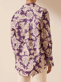 Leriya Fashion Women's Floral Regular Fit Shirt (LF-W1654-01_Purple XL)