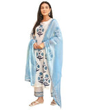 Gosriki Women'S Rayon Viscose Straight Printed Kurta With Pant & Dupatta (Dayita White-Gs_M_White_Medium),White,,B0F9X88RBJ