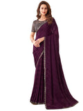 Satrani Womens Pure Chiffon Saree (2992S2678N_Wine)