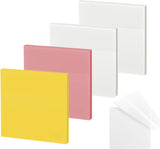 Levin Transparent Sticky Notes 3 x 3 Inch Translucent Colorful Sticky Note, Pastel Clear Sticky Notes for Books Annotation,See