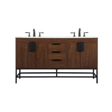 Elegant Decor Indoor Modern Under Sink Bathroom Fixtures Storage Organizer Cabinet 24 Inch Single Bathroom Vanity - Blue