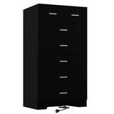 FJTJBSI 47.3 Tall Dresser for Bedroom Chests of Drawers with Charging Station 7 Drawer Dressers with Metal Slide Rail Modern Woo