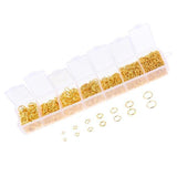 ATORSE 2x1500 Pcs Open Jump Rings Box Set for DIY Jewelry Making Finding Gold