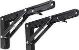 HINSHOZ Shelf Bracket 2Pcs 8in Folding Shelve Brackets Heavy Duty Metal Shelving Support Bracket Wall Mounted Floating Shelve Br