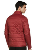 Fyltr Men'S Lightweight Winter Puffer Jacket With Contrast Piping Detail - Stand Collar | Full Zipper | Side Pockets | Ribbed Hem & Cuff,Bordeaux Red,Bordeaux Red,2Xl