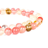 Malahill semiprecious Stone Beads for Jewelry Making, Sold per Bag 5 Strands Inside, Mix Cherry Quartz Synthetic 8mm