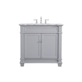 Elegant Decor Wesley 36 Steel And Solid Wood Single Bathroom Vanity Set In Gray