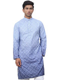 Jompers Blue Men'S Ombre Pure Cotton Straight Kurta (Blue, L)