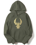 Adro Men'S Cotton Neck Hooded Sweatshirt (H20-Gl-Eag-Ol_Olive_L)