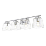 Living District Merrick 4-Light Iron & Glass Bath Sconce In Chrome/Clear