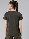 Enamor Women'S Letter Print Relaxed Fit T-Shirt (A309_Olive Melange-Active Reflective