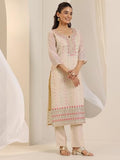 Libas Women'S Chanderi Silk Kurta Sets (99066O_Off White_L)
