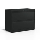 STAPLES 2-Drawer Lateral File Cabinet, Letter & Legal Size Documents, Lockable, 36 W x 18.62 D x 28.11 H, Black