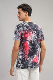 ADRO Mens Tie & Dye Regular Fit Cotton T-Shirt (TYE-01-BLK-M) Black